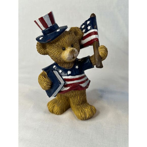 American Bear Statue/Figurines Set, Fourth of July, Americana, Flags, Decor - Picture 5 of 6